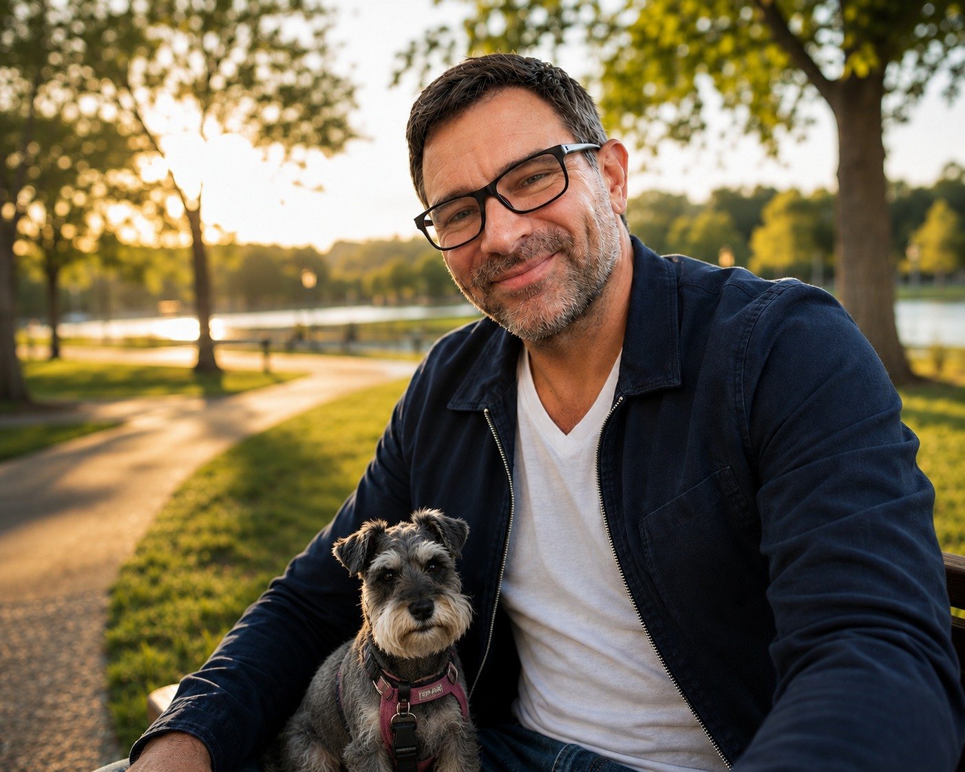 Greg Gati with his dog